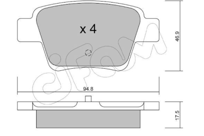 Plaquette de frein arrière Citroën c4, Peugeot 207+ cc 307 1.6 hdi (hybrix.qh) réf:8226390
