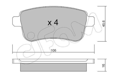 Plaquette arrière Renault clio5, Mégane 3 scenic 3 1.0 1.2 1.3 tce 1.5 dci réf:8228180