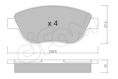 Plaquette de frein AVD (cifam) Citroën c3 c4 1.6 hdi xsara picasso 1.6 hdi Peugeot réf:8223221